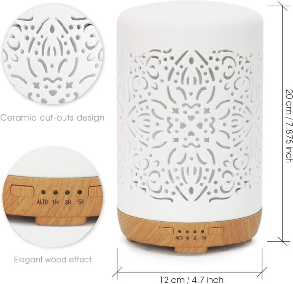 Earnest Living Smart WiFi Essential Oil Diffuser White Ceramic Diffuser 250 ml with Alexa Google Home App Phone Control LED and Auto Off Office Humidifier Aromatherapy Diffusers for Essential Oils - Image 10