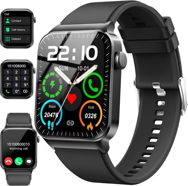 Smart Watch for Men Women Answer/Make Calls, 1.85" Touch Screen Smart Watches with Step Counter, Heart Rate Sleep Monitor, 110+ Sport Modes, Fitness Tracker, IP68 Waterproof Smartwatch for Android iOS - Image 2