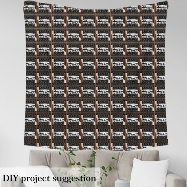 Homemissing Horse Upholstery Fabric Western Decor Fabric by The Yard for Kids Boys Girls Decor Wild West Cowboy Waterproof Outdoor Fabric Black and White Outdoor Fabric 2 Yards(L184*W150cm) - Image 4