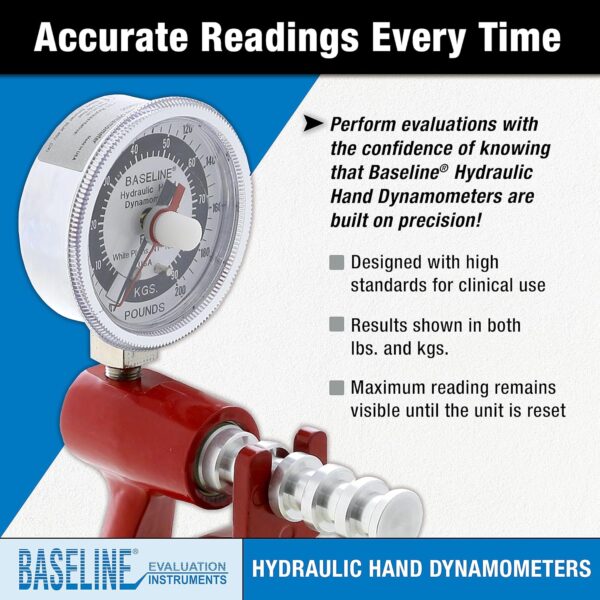 Baseline 200lbs Lite Hydraulic Hand Dynamometer - Image 3