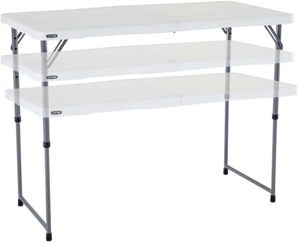 LIFETIME Height Adjustable Craft Camping and Utility Folding Table - Image 7