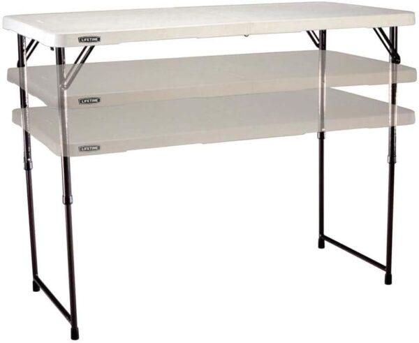 LIFETIME Height Adjustable Craft Camping and Utility Folding Table - Image 6