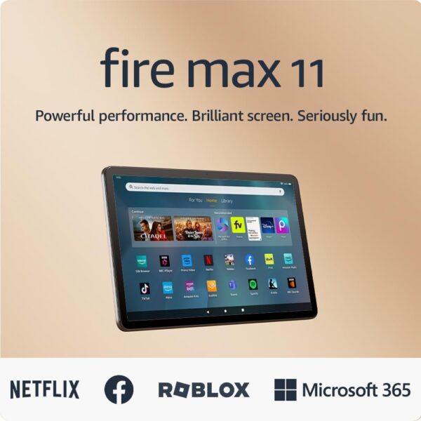 Amazon Fire Max 11 tablet (newest gen), our most powerful tablet yet, vivid 11" display, octa-core processor, 4 GB RAM, 14-hr battery life, 64 GB, Grey, with Ads - Image 2