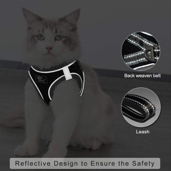 No Pull Dog Harness Small Dogs, Soft Mesh Reflective Breathable Step-In Dog Cat Harness and Lead Set for Puppy Cat Pet Vest with Leash Adjustable for Outdoor Walking, Training - Image 5