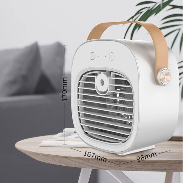 Portable Air Conditioner-4000 mAh Rechargeable Evaporative Air Cooler, USB Mini Humidifier Misting Fan with 3 Speed Quiet for Home, Office, Travel, and Outdoor Activities (White) - Image 7