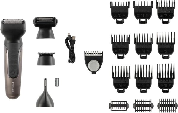 Remington ONE 18-in-1 Total Body Multi-Groomer for Men & Women (Body Hair Trimmer, 38mm Blade for Hair & Beard, Foil Shaver, Nose & Ear, 14 Combs, USB, Waterproof, Cordless, 60-Minute Run Time) PG780 - Image 2