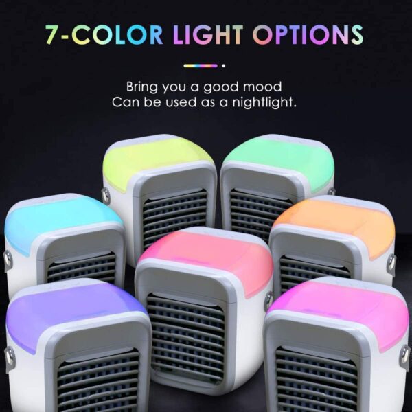 Portable Air Conditioner Personal Ultra Mini Cooler 3 in 1 Conditioners for Home Compact Evaporative Mobile Small Con Humidifier Wind Speed Aircon Unit Fan with Water Tank Office Gray - Image 7