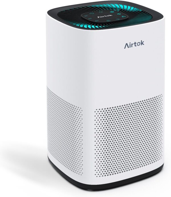 AIRTOK Air Purifiers for Home Pets in Bedroom, Covers Up to 1190 Sq Ft. H13 HEPA Air Cleaners With Sleep Mode 3 Fan Speed, Removes 99.97% of Particles, Pets Dander Hair Smoke and Dust, Ultra-Quiet - Image 2