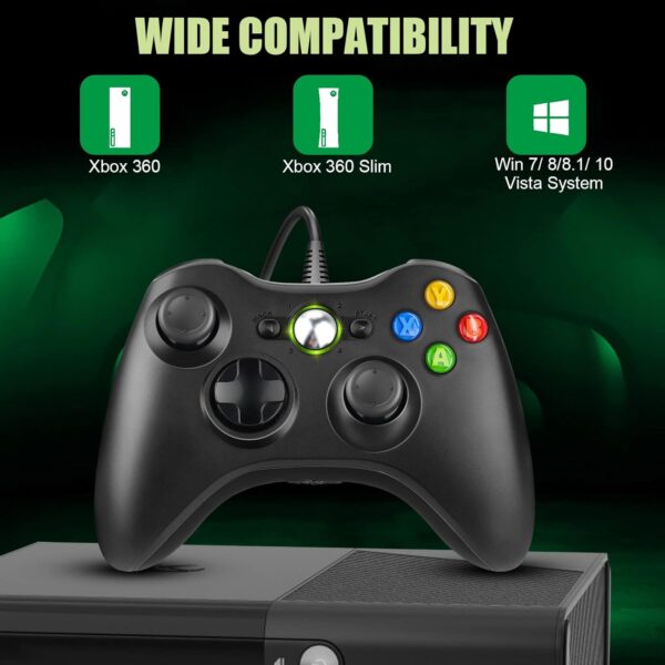 Controller for Xbox 360, Pc Controller Joystick Gamepad for Xbox 360 & PC, Ergonomic Design Gaming Controller for Xbox 360 Slim & PC with Windows Vista /7/8/10/XP - Image 3