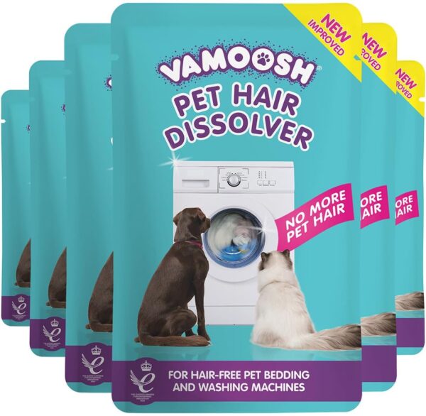 Vamoosh Pet Hair Dissolver - Pet Hair Remover for Washing Machines, 6x100g, Removes Odour Dissolves Dog, Cat, Animal Fur, Cleans Pet Bedding in Washing Machine, Easy to Use, Up to 6 Washes - Image 2