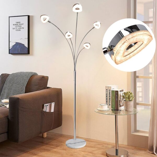 PADMA LED Floor Lamps Rotatable, Modern Standing Lamp Dimmable, Eye Protection Standard Pole Light with Crystal LED Beads, Standing Lamps for Living Room, Bedroom, Corner,Office,3000k Warm White - Image 2