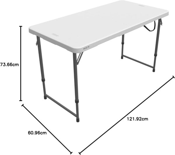 LIFETIME Height Adjustable Craft Camping and Utility Folding Table - Image 4