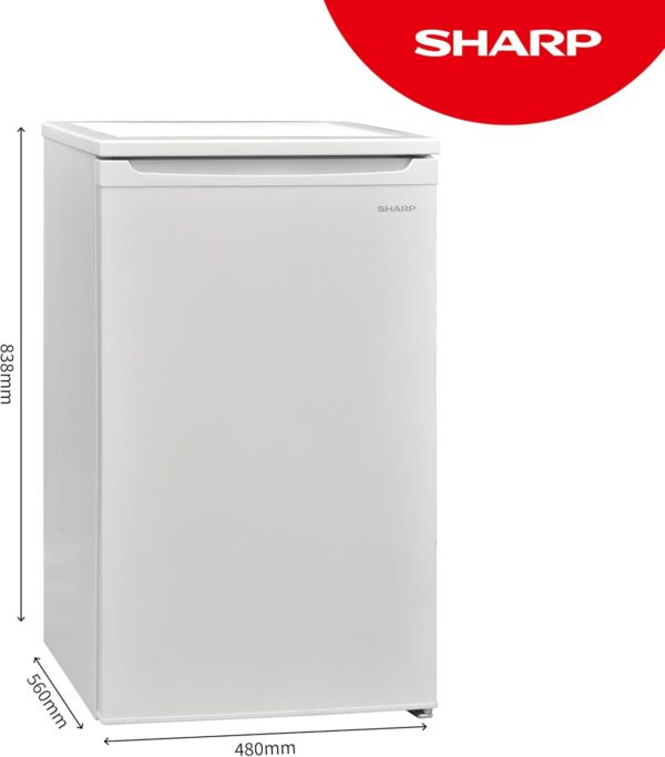 Sharp SJ-UE080M4W-EN Undercounter Fridge, with Icebox, E Rated, 48 cm, White - Image 3