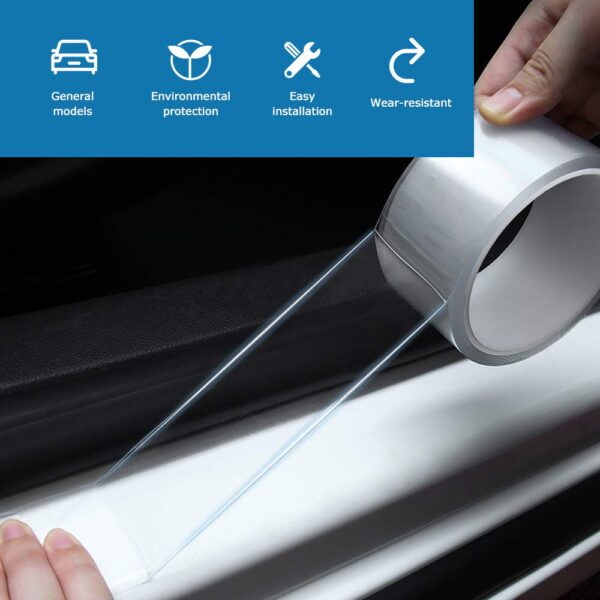 Geoyien Clear Car Protection Film, Door Sill Protectors for Cars Clear Self Adhesive Paint Protection Film Car Scratch Protection Tape Edge Protection Film for Most Cars, 5cm x 10m - Image 4