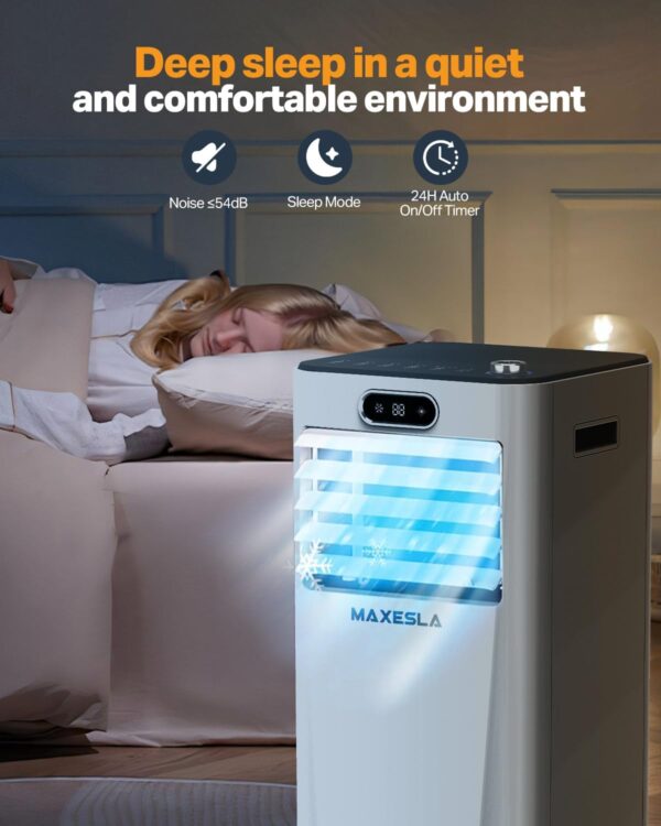 Maxesla Portable Air Conditioner, 9000 BTU 4 in 1 Air Conditioning Unit, Dehumidifier, Fan, Air Cooler with Sleep Mode - Image 5