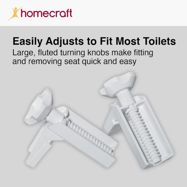 Homecraft Savanah Raised Toilet Seat Without Lid, Elongated Toilet Seat for Elderly, Handicapped & Disabled, Adjustable Bracket Bathroom Aid, 10 cm - Image 6