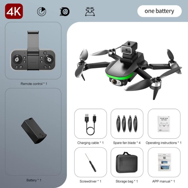 Goolsky Drone with Daul 4K Camera Remote Control Optical Flow Positioning Obstacle Avoidance Brushless Motor FPV Foldable Quadcopter with Storage Bag - Image 9