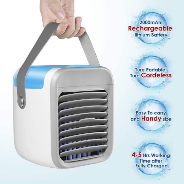 Portable Air Conditioner Personal Ultra Mini Cooler 3 in 1 Conditioners for Home Compact Evaporative Mobile Small Con Humidifier Wind Speed Aircon Unit Fan with Water Tank Office Gray - Image 3