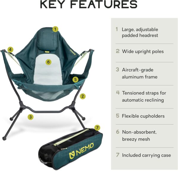 NEMO Equipment Stargaze Reclining Camp Chair - One Size - Lagoon - Image 3