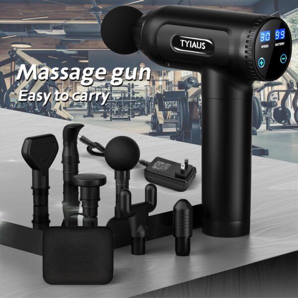 Muscle Body Massage Gun,TYIAUS Deep Tissue,30 Speeds Powerful Percussion Portable ,6 Massage Heads,LCD Touch Screen, Handheld for Muscle Pain Relief,Relax - Image 9