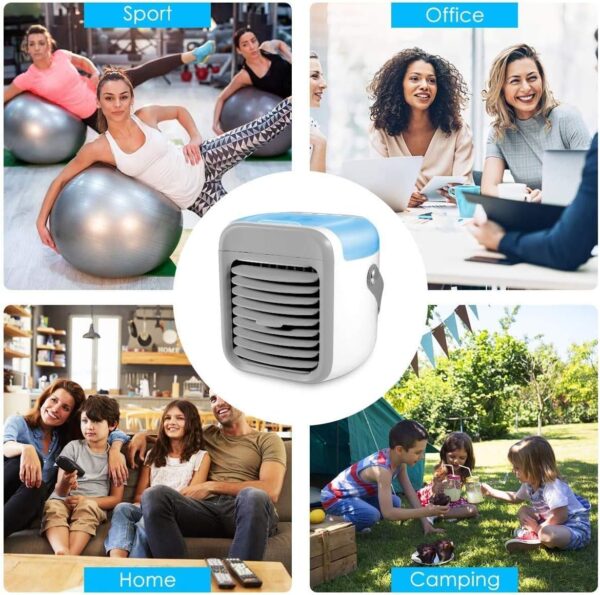 Portable Air Conditioner Personal Ultra Mini Cooler 3 in 1 Conditioners for Home Compact Evaporative Mobile Small Con Humidifier Wind Speed Aircon Unit Fan with Water Tank Office Gray - Image 8