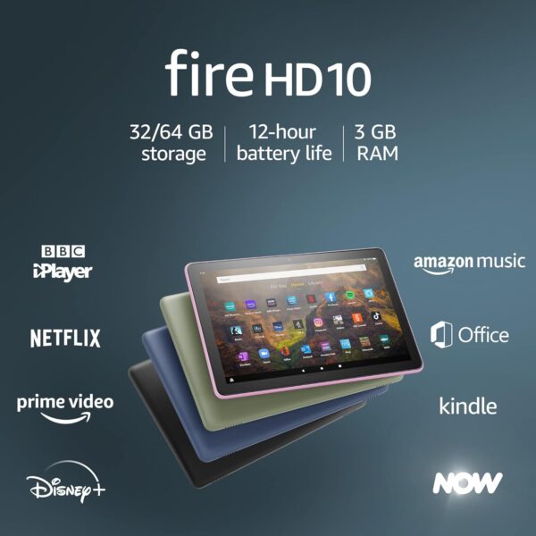 Certified Refurbished Amazon Fire HD 10 tablet | 10.1", 1080p Full HD, 32 GB, Black - with Ads - Image 2