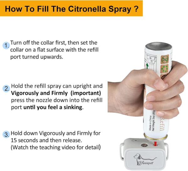 Citronella Spray Refill for WWVVPET & POIIOPY & All Other Brand Citronella Spray Dog Training Collar, Bark Control and Remote Trainer, Humane and Safe Spray Can (2 PCS) - Image 4