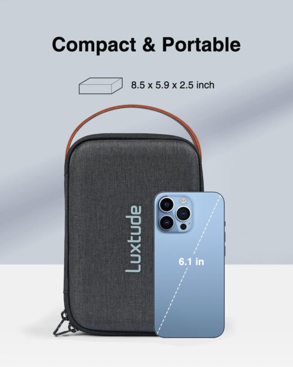 Luxtude Hard Cable Organiser Bag, Electronic Travel Organiser Case, Portable Tech Organiser Bag, Accessories Case for Charger/Mouse/Cash/Card/Apple Pen - Image 6