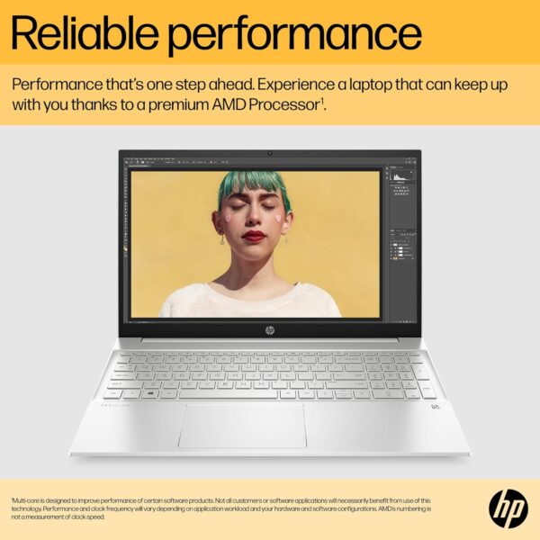 HP Pavilion 15.6" Laptop | AMD Ryzen 7-7730H Processor | 16 GB RAM | 512 GB SSD | AMD Radeon Graphics | FHD Display | Up to 8hrs battery | Win 11 | Audio by B&O | Natural Silver | 15-eh3000sa - Image 7