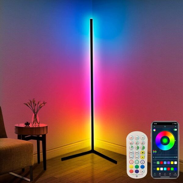 DeeprBling Smart LED Floor Lamp, 165cm, 16 Million Colour Changing Standing RGB Corner Light with Music Sync, Remote & App Control, DIY Mode & Timing, Modern Mood Lighting for Living Room - Image 2