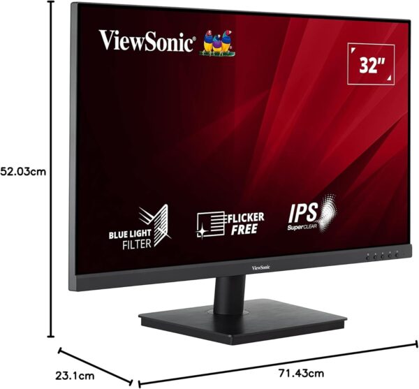 ViewSonic VA3209-2K-MHD 32-inch 2K QHD IPS Monitor, 75Hz VRR, HDR10, with HDMI, DisplayPort, Integrated Speakers - Image 11