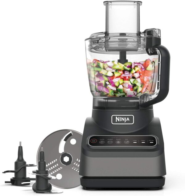 Ninja Food Processor with 4 Automatic Programs; Chop, Puree, Slice, Mix, and 3 Manual Speeds, 2.1L Bowl, Black BN650UK & Foodi Power Nutri Blender 2-in-1, 700ml Cup & 400ml Bowl with Power Paddle - Image 3