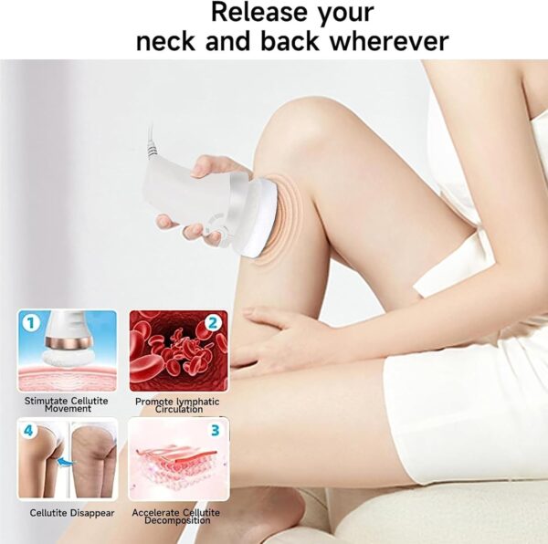 Massager Body Massager, Body Sculpting Machine Electric Deep Tissue Massager Handheld Skin Tightening,Cellulite Massager with 3 Washable Pads,Massage Slimming Machine for Neck Shoulders Arm Leg - Image 9