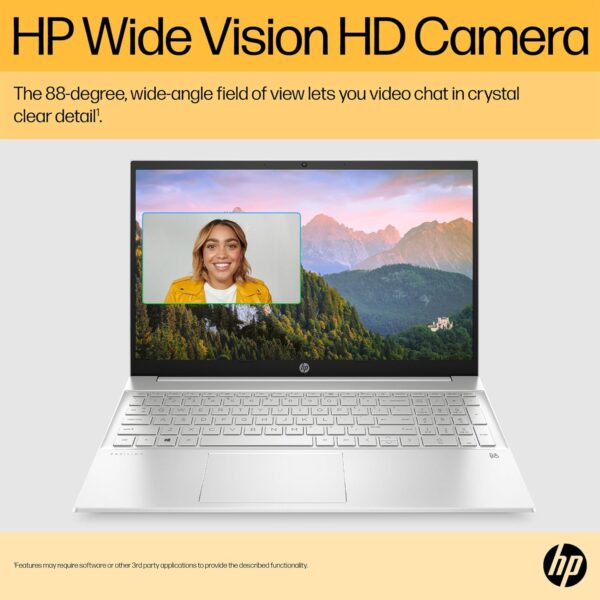 HP Pavilion 15.6" Laptop | AMD Ryzen 7-7730H Processor | 16 GB RAM | 512 GB SSD | AMD Radeon Graphics | FHD Display | Up to 8hrs battery | Win 11 | Audio by B&O | Natural Silver | 15-eh3000sa - Image 8