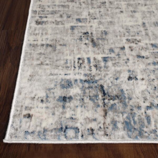 SUPERIOR Indoor Area Rug Perfect for Living Room, Hardwood, Kitchen/Dining Room, Office, Bedroom, Entryway, Cotton Backed Rugs, Distressed Abstract Home Decor, Acer Collection - 2ft 7in x 8ft,Blue - Image 3