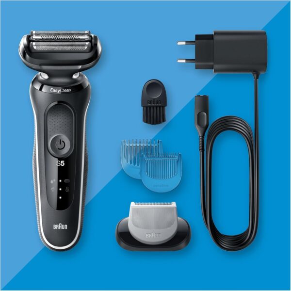 Braun Series 5 51-W1600s Electric Shaver for Men with EasyClick Body Groomer Attachment, EasyClean, Wet & Dry, Rechargeable, Cordless Foil Razor, White, Rated Which Best Buy - Image 7