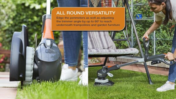 Flymo UltraTrim 260 3-in-1 Cordless Grass Trimmer - 18V 2.5 POWER FOR ALL Battery and Charger included, 26cm Cutting Width, Edging mode, Automatic line feed, Height adjust, Tiltable head - Image 8