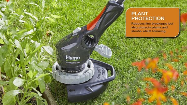 Flymo UltraTrim 260 3-in-1 Cordless Grass Trimmer - 18V 2.5 POWER FOR ALL Battery and Charger included, 26cm Cutting Width, Edging mode, Automatic line feed, Height adjust, Tiltable head - Image 6