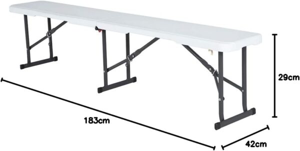 LIFETIME 80305 6 Ft/1.83 m Fold in Half Bench, White, 9.8 cm*96.0 cm*30.5 cm - Image 4