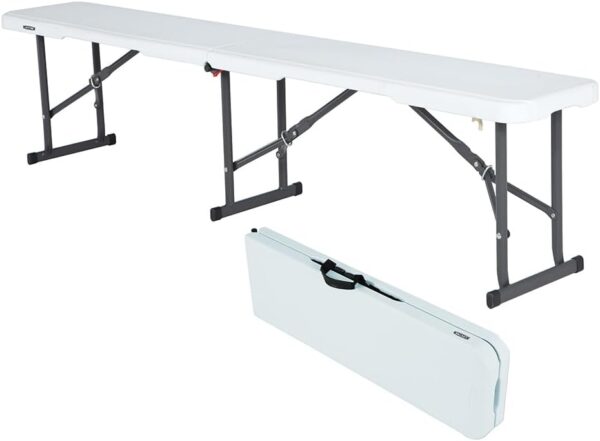 LIFETIME 80305 6 Ft/1.83 m Fold in Half Bench, White, 9.8 cm*96.0 cm*30.5 cm - Image 5