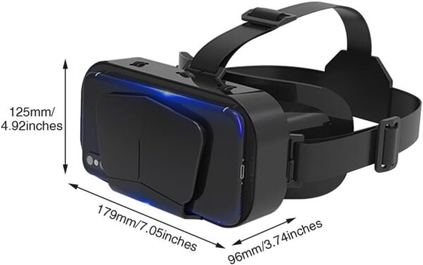 POHOVE VR Headset 3D VR Glasses Virtual Reality Headset Support 360°Panorama Large Screen An-ti Bluelight Adjustable Pupil Distance Preven-t Fatigue Goggles for Movies Games(Black) - Image 5