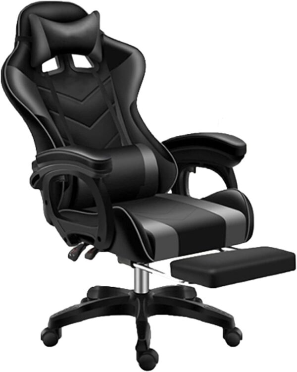 Professional Gaming Chair, Gaming Chair with Bluetooth Speakers, Gaming Chair Black Ergonomic Pc Computer Chair with High Back Office Desk Chair 360°Swivel Task Chair Adjustable Armrest Lumbar Support - Image 2