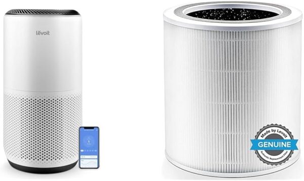 LEVOIT Air Purifiers for Large Home Bedroom 83m², CADR 400m³/h, Alexa Enabled, H13 HEPA Filtere, White & Core 400S-RF Air Purifier H13 HEPA Replacement Filter - Image 2