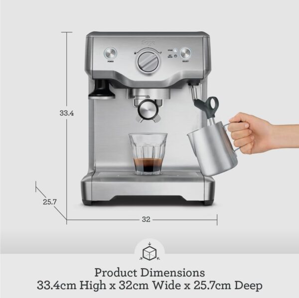 Sage the Duo-Temp Pro Espresso Machine, Coffee Machine with Milk Frother, BES810BSS - Brushed Stainless Steel - Image 6