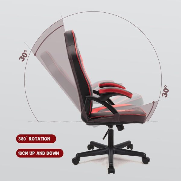 Play haha.Gaming chair Office chair Swivel chair Computer chair Work chair Desk chair Ergonomic Chair Racing chair Leather chair PC gaming chair (Red) - Image 9