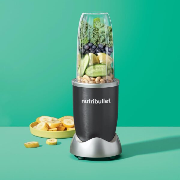 nutribullet Blender 600 Series - Powerful 20,000 RPM Extractor Blends Frozen Fruit, Nuts & Ice - 7 Piece Kit Includes 1x Tall Cup, 1x Short Cup, 1x Handled Ring & 1x Sealable Lid - Ideal for Smoothies - Image 7