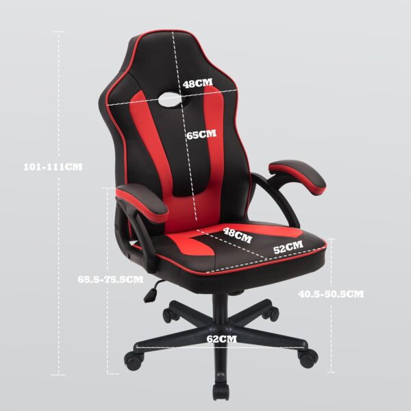 Play haha.Gaming chair Office chair Swivel chair Computer chair Work chair Desk chair Ergonomic Chair Racing chair Leather chair PC gaming chair (Red) - Image 12