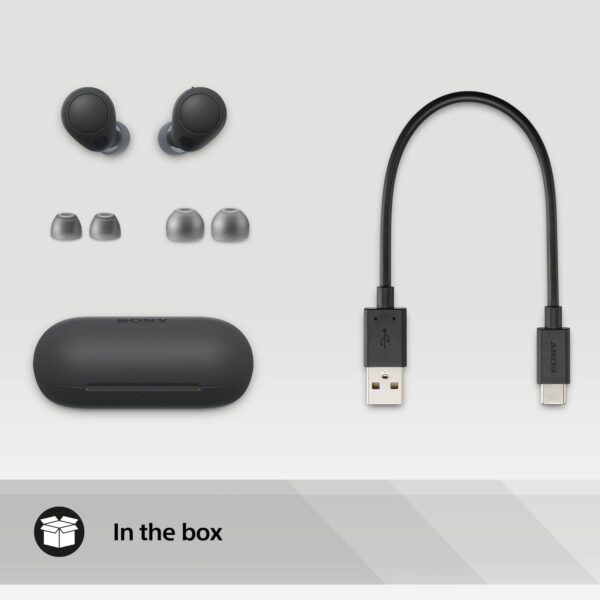 Sony WF-C700N Wireless, Bluetooth, Noise Cancelling Earbuds (Small, Lightweight Earbuds with Multi-Point Connection, IPX4 rating, up to 20 HR battery, Quick Charge, iOS & Android) Black - Image 10