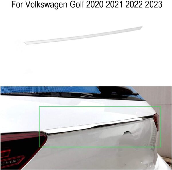 Chrome Car Rear Trunk Upper Trim Trunk Lid Cover Trunk Upper Chrome Molding For Golf 2020-2021-2022-2023 - Image 3