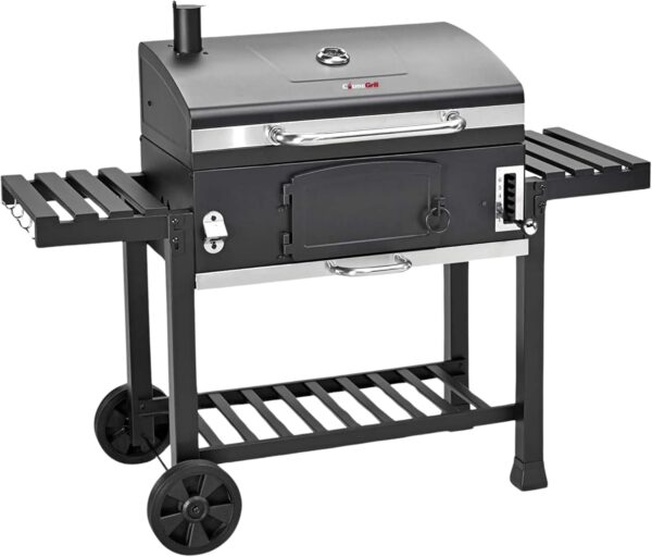 CosmoGrill Outdoor XXL Smoker Barbecue Charcoal Portable BBQ with Lid Cover, Adjustable Grill and Built-in Temperature Gauge, for Home Garden Party Cooking - Image 2